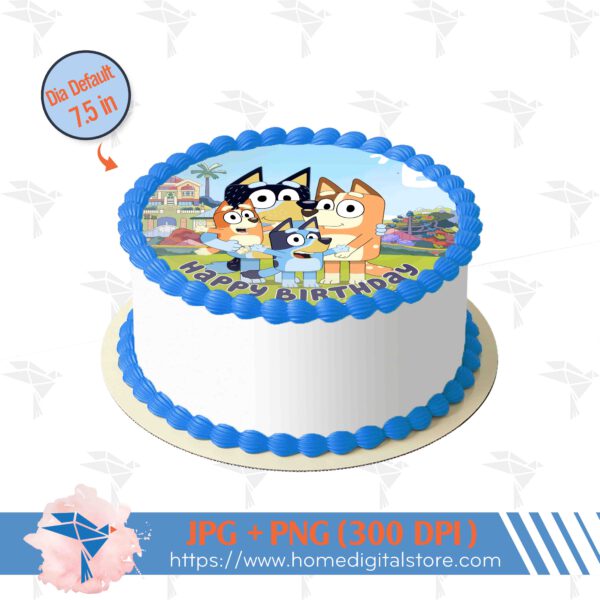 Bluey Round Circle Topper Cake