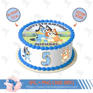 Bluey Round Circle Topper Cake