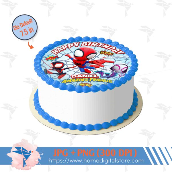 Spidey Round Circle Topper Cake