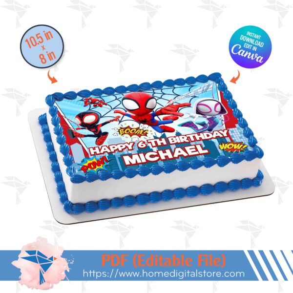 Spidey Edible Topper Cake