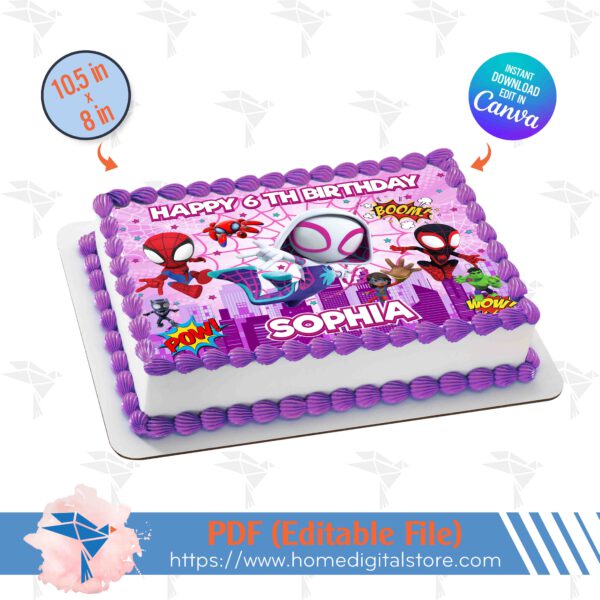 Edible Spidey Topper Cake