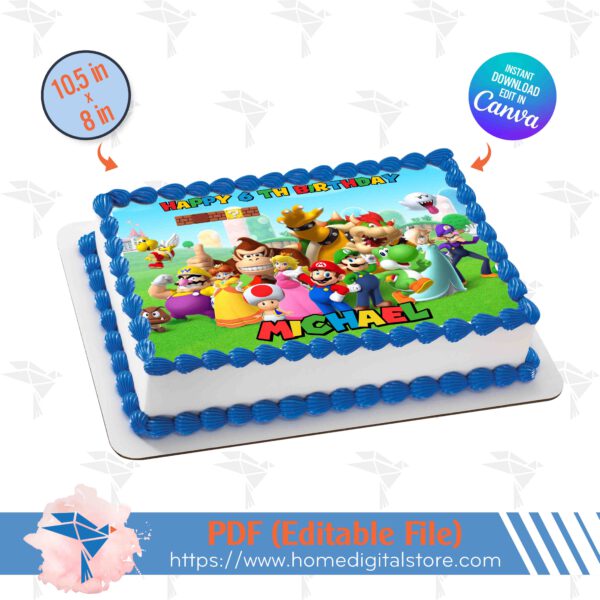 Edible Super Mario Topper Cake