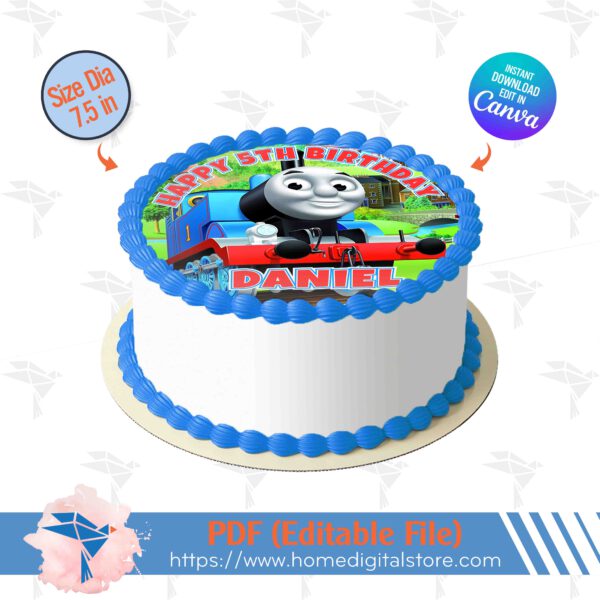 Thomas Train Edible Round Topper Cake