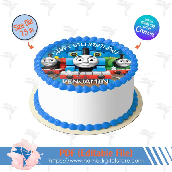 Thomas Train Edible Round Topper Cake