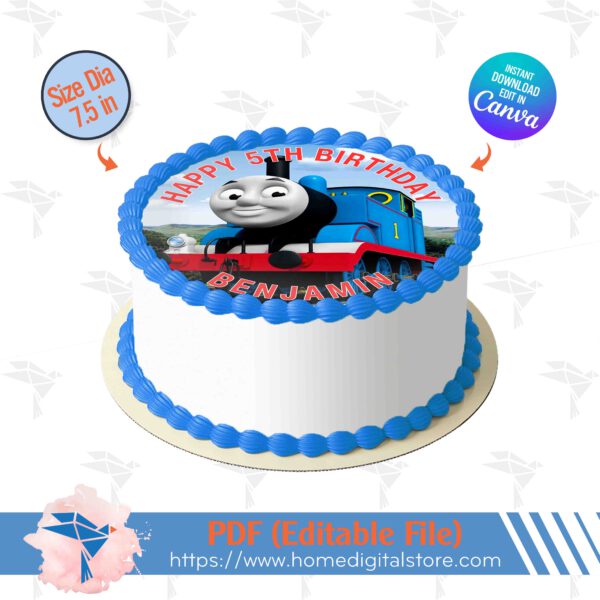 Thomas Train Edible Round Topper Cake