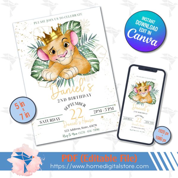 Birthday Invitation Lion King