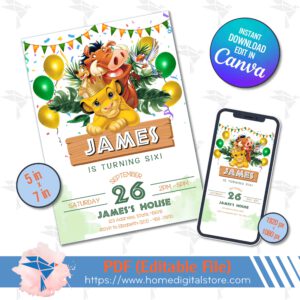 Invitation Birthday Lion King