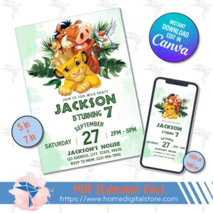 Lion King Birthday Invitation