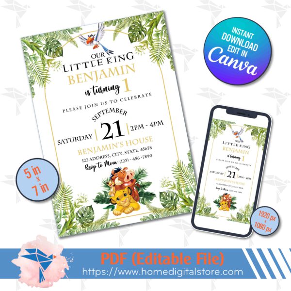 Birthday Invitation Lion King