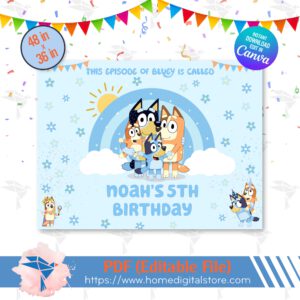 Edible Birthday Bluey Backdrop