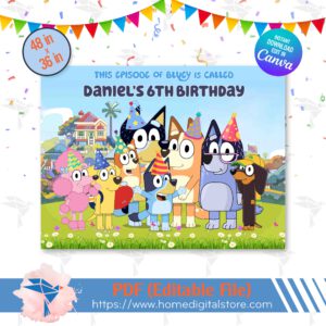 Edible Birthday Bluey Backdrop