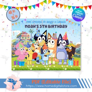 Edible Birthday Bluey Backdrop