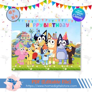 Edible Birthday Bluey Backdrop