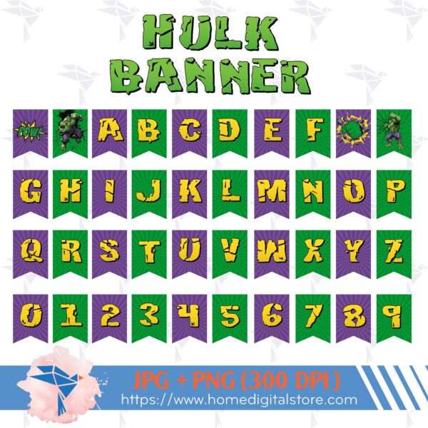 Hulk Birthday Banner
