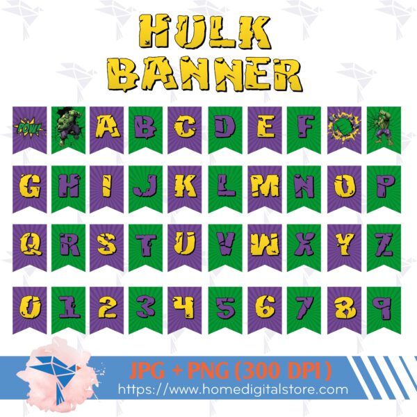 Hulk Birthday Banner