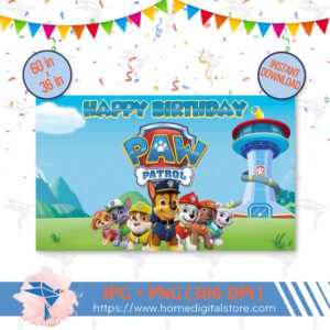 Paw Patrol Birthday Backdrop