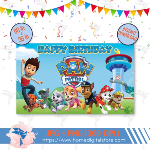 Birthday Backdrop Paw Patrol