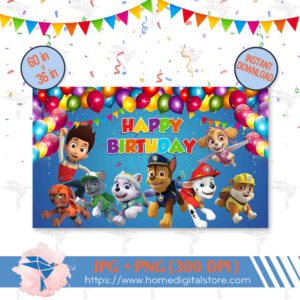 Paw Patrol Birthday Backdrop