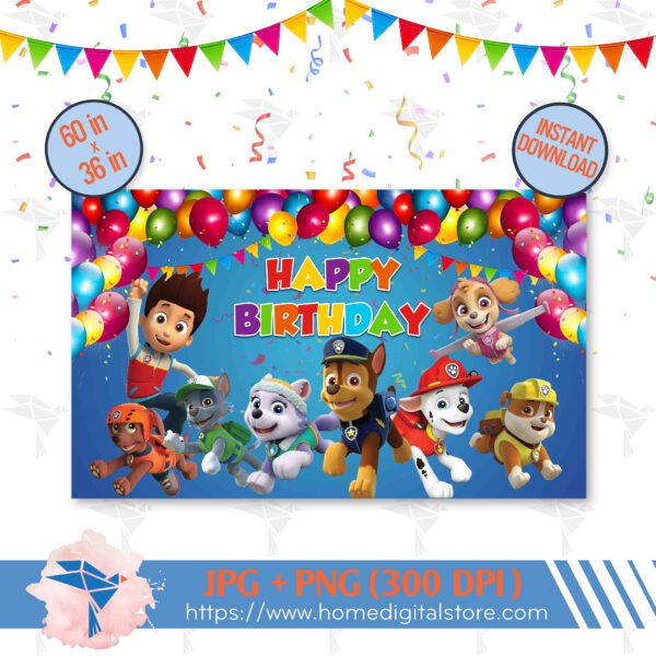 Paw Patrol Birthday Backdrop