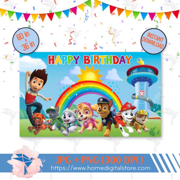 Birthday Backdrop Paw Patrol