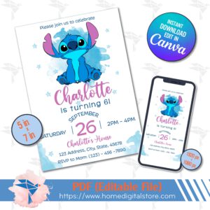 Lilo Stitch Birthday Invitation