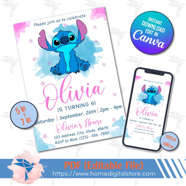 Lilo and Stitch Birthday Invitation