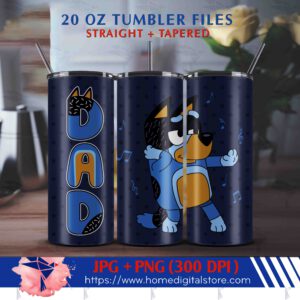 20oz Tumbler Bluey Bandit Wrap