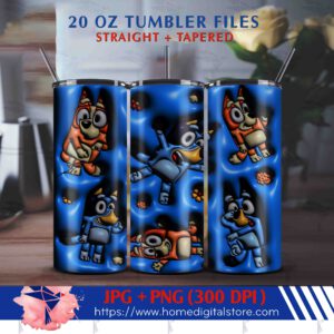 20oz 3d Bluey Tumbler Wrap