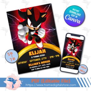 Sonic Shadow Birthday Invitation