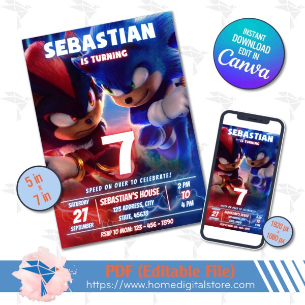 Birthday Invitation Sonic