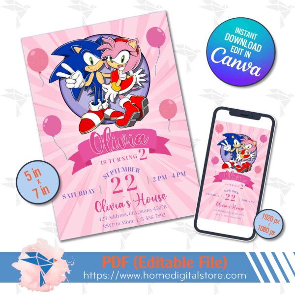 Birthday Invitation Rose Sonic