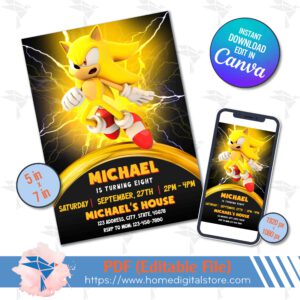 Super Sonic Birthday Invitation