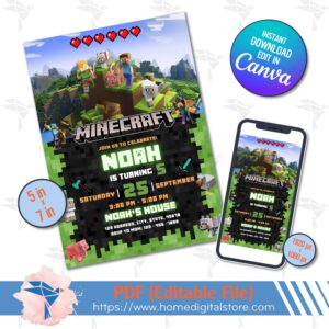 Birthday Minecraft Invitation