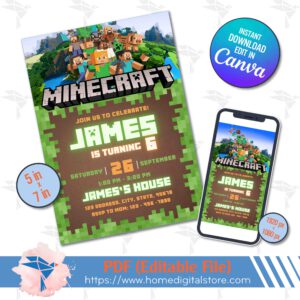 Minecraft Birthday Invitation