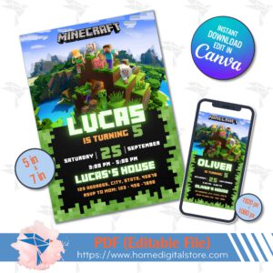 Minecraft Birthday Invitation