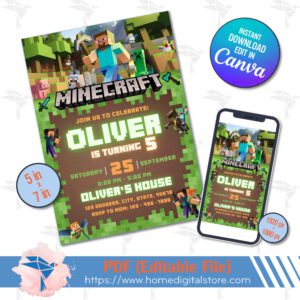 Birthday Minecraft Invitation