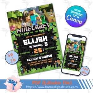 Birthday Minecraft Invitation