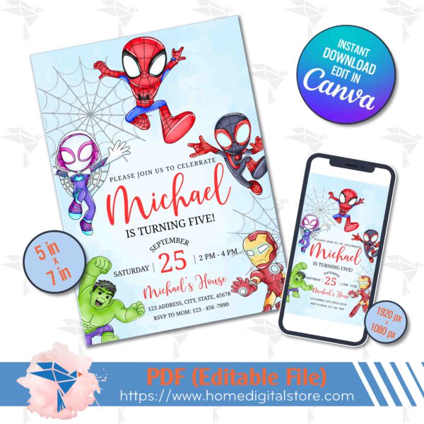 Spidey Birthday Invitation