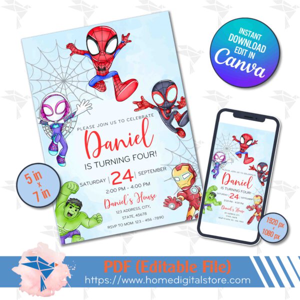 Spidey Birthday Invitation