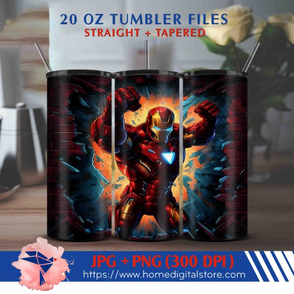 20oz Iron Man Tumbler Wrap