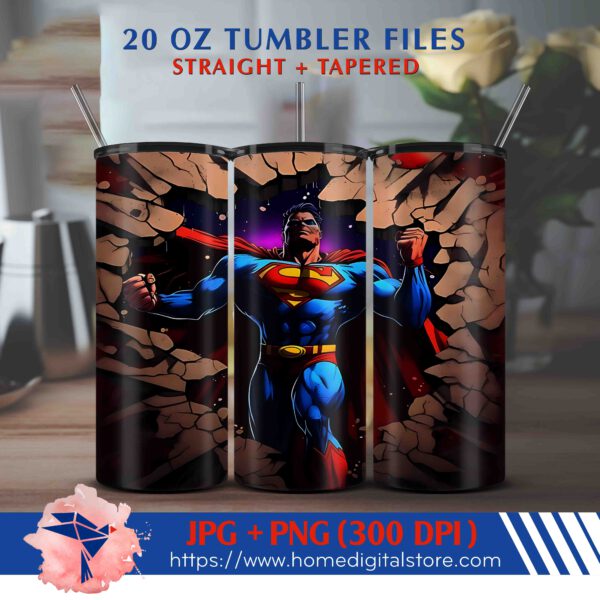 20oz Superman Tumbler Wrap