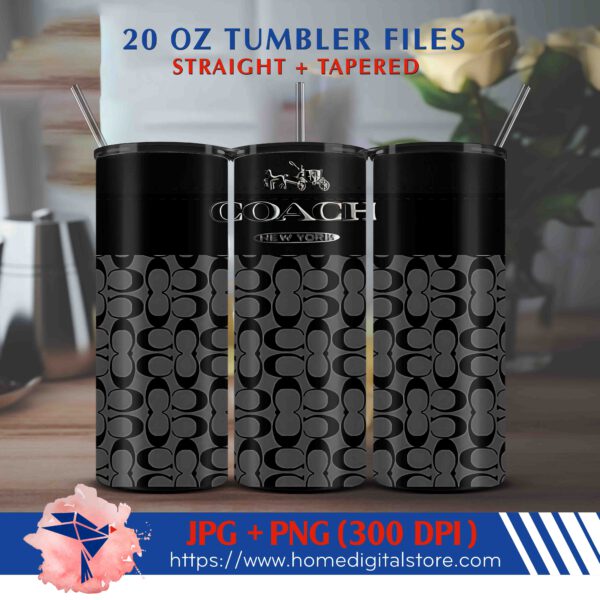 20oz Coach Bag Skinny Tumbler Wrap
