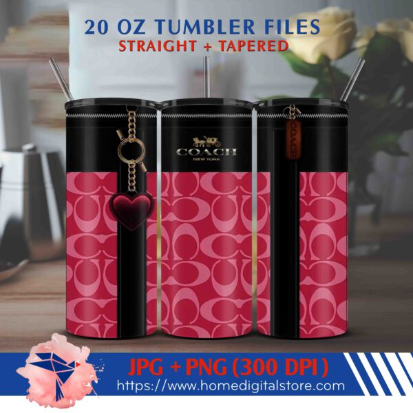 20oz Coach Bag Skinny Tumbler Wrap