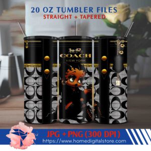 20oz Betty Boop Coach Bag Tumbler Wrap
