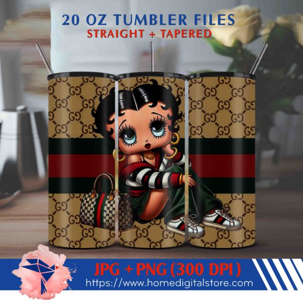 20oz Betty Boop Coach Bag Tumbler Wrap