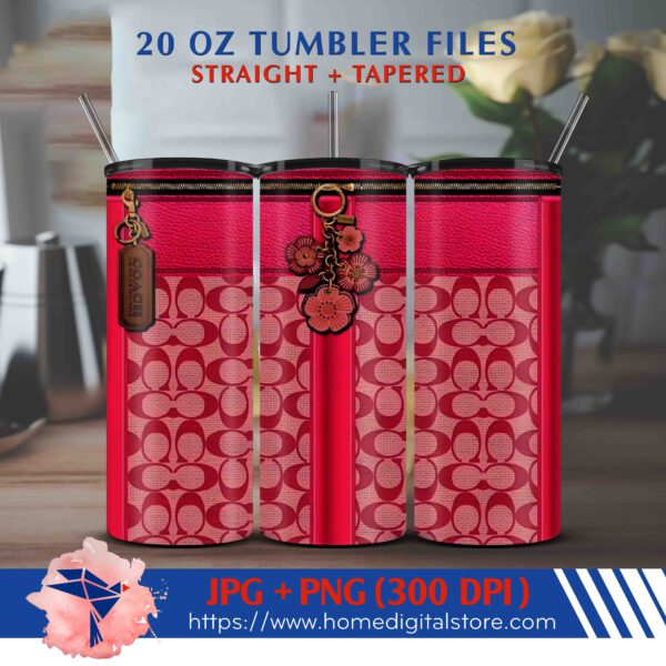 20oz Coach Bag Skinny Tumbler Wrap