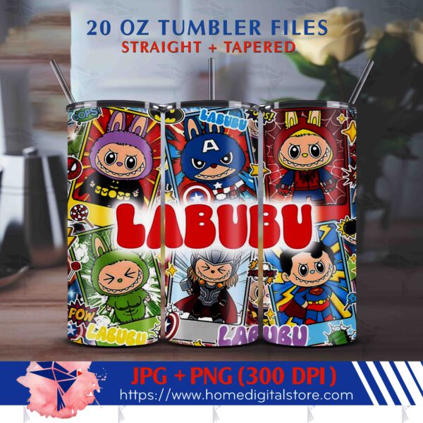 Labubu Superheroes Tumbler Wrap 20oz