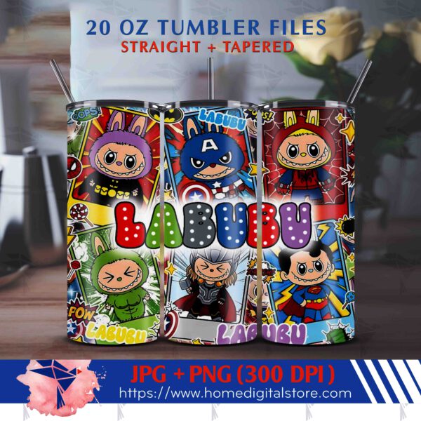 Labubu Superheroes Tumbler Wrap 20oz
