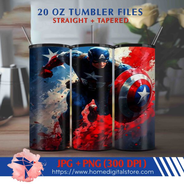 20oz Captain American Tumbler Wrap