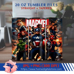 20oz Superheroes Tumbler Wrap